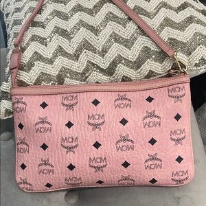 MCM Pink Monogram Shoulder Bag